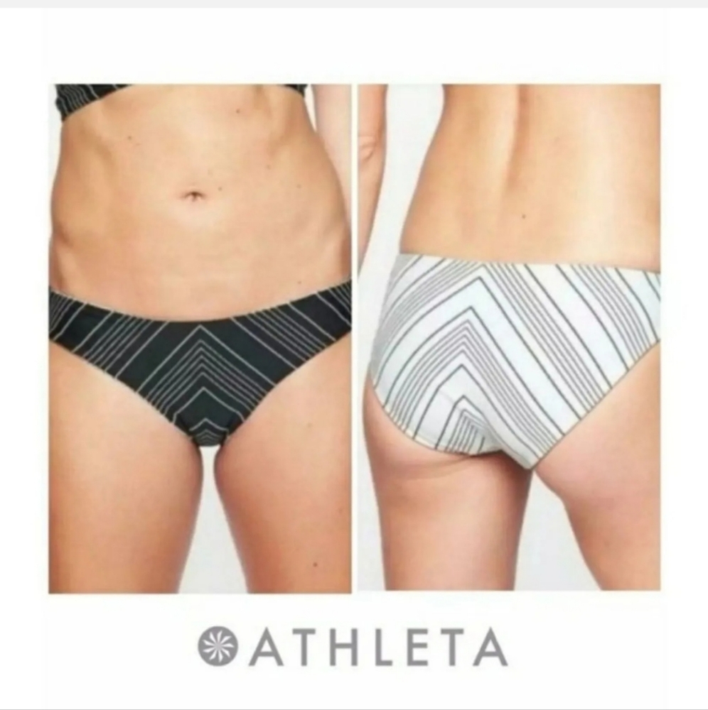 Athleta chevron reversible bikini bottom size Large